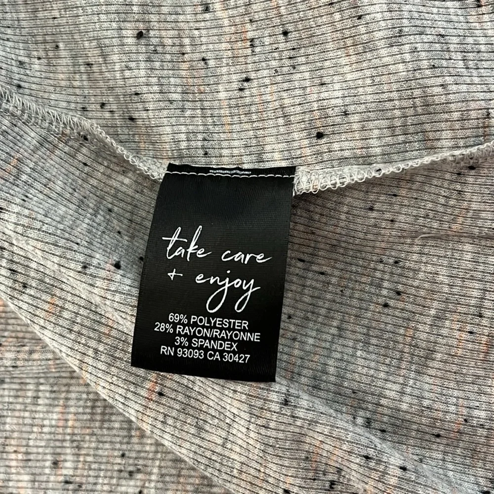 Nic And Zoe Light Gray Cardigan With Navy Tiny Dots Size Large NWOT - Picture 9 of 9